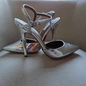 Steve Madden Shiny Silver Heels